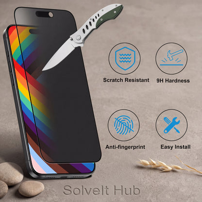 Mothca Matte Privacy Screen Protector for iPhone 13/14/15/16/17 Pro Max Plus - Easy Installation Tool, Anti-Spy, Anti-Glare, Full Coverage Tempered Glass Film, Anti-Fingerprint, Case Friendly, Shockproof Protection